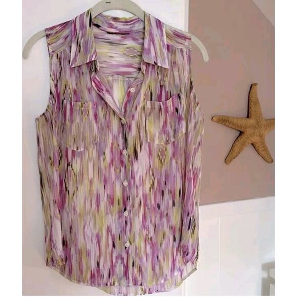 Bundle Of 4 Women's Small/XS Sleeveless Blouses Sheer/Semi Sheer Multiple Colors - Picture 3 of 15